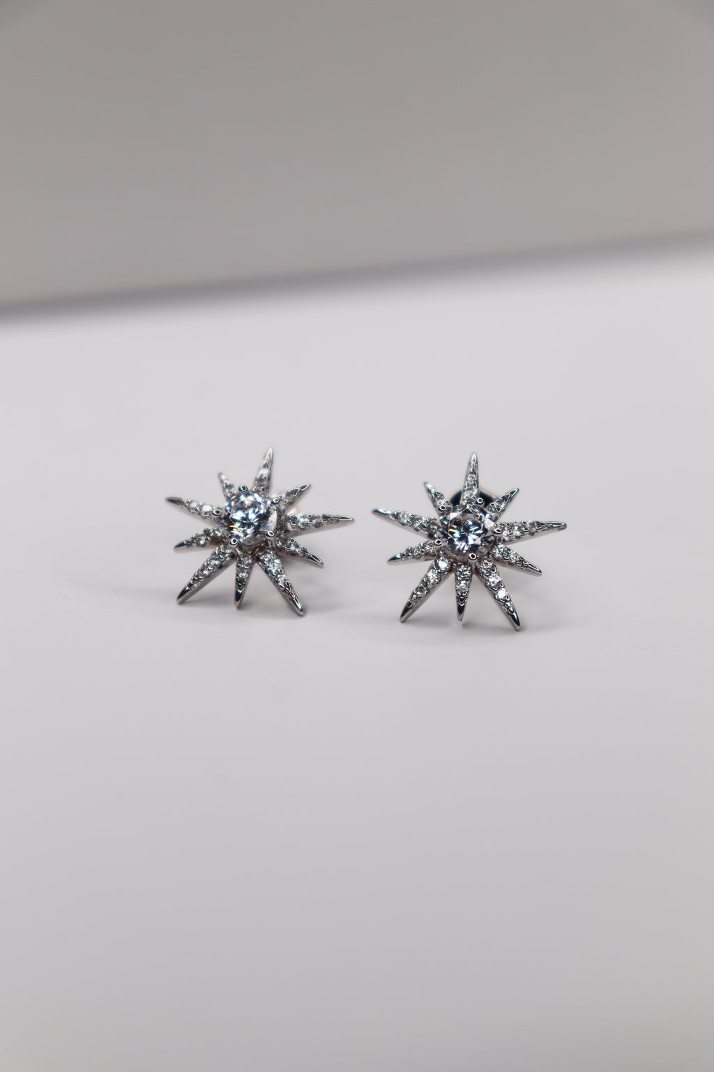 Starburst Sterling Silver Stud Earrings