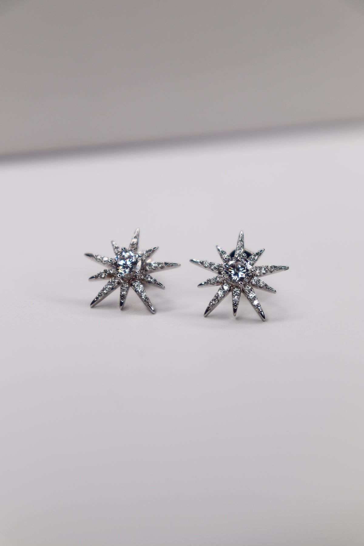 Starburst Sterling Silver Stud Earrings