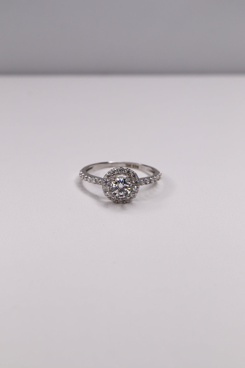 925 Sterling Silver Moissanite Bridal Ring Set – Size 7 | Halo Engagement Ring + Matching Wedding Band