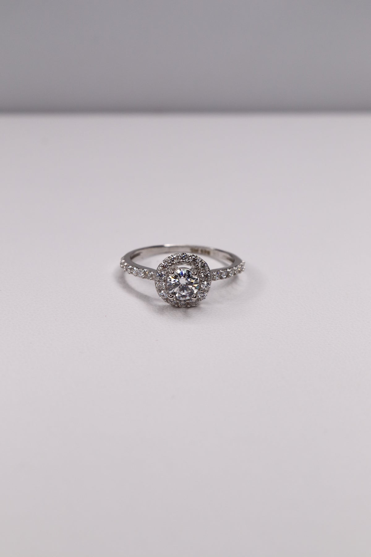 925 Sterling Silver Moissanite Bridal Ring Set – Size 7 | Halo Engagement Ring + Matching Wedding Band