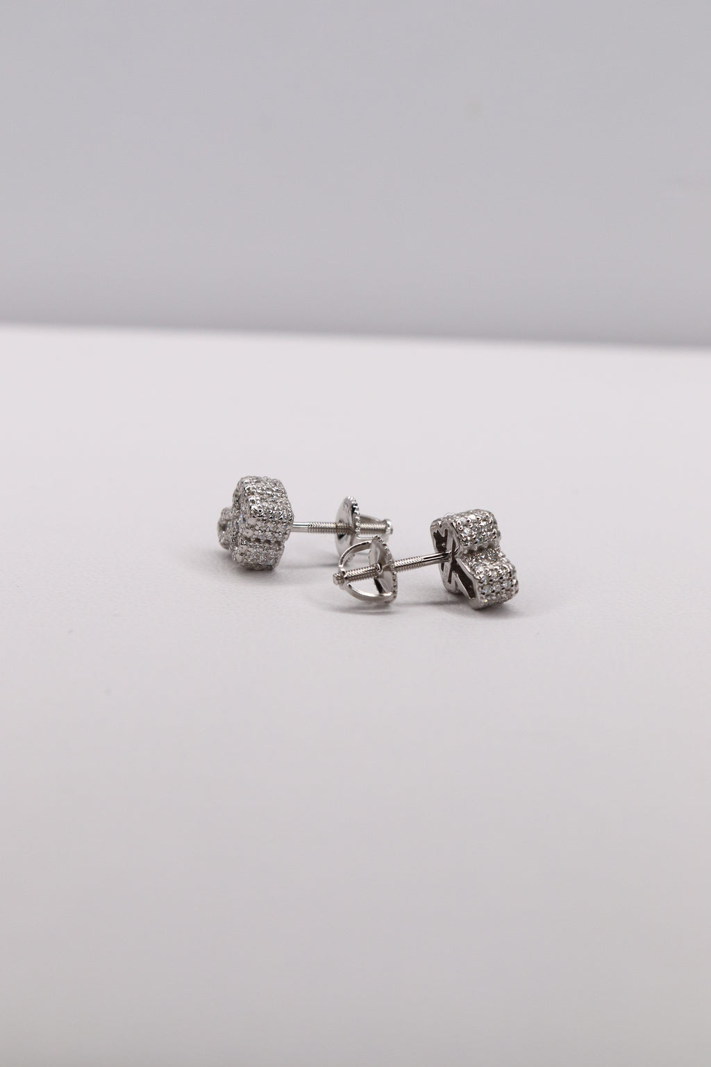 Cross Moissanite 925 Sterling Silver Screw-Back Studs