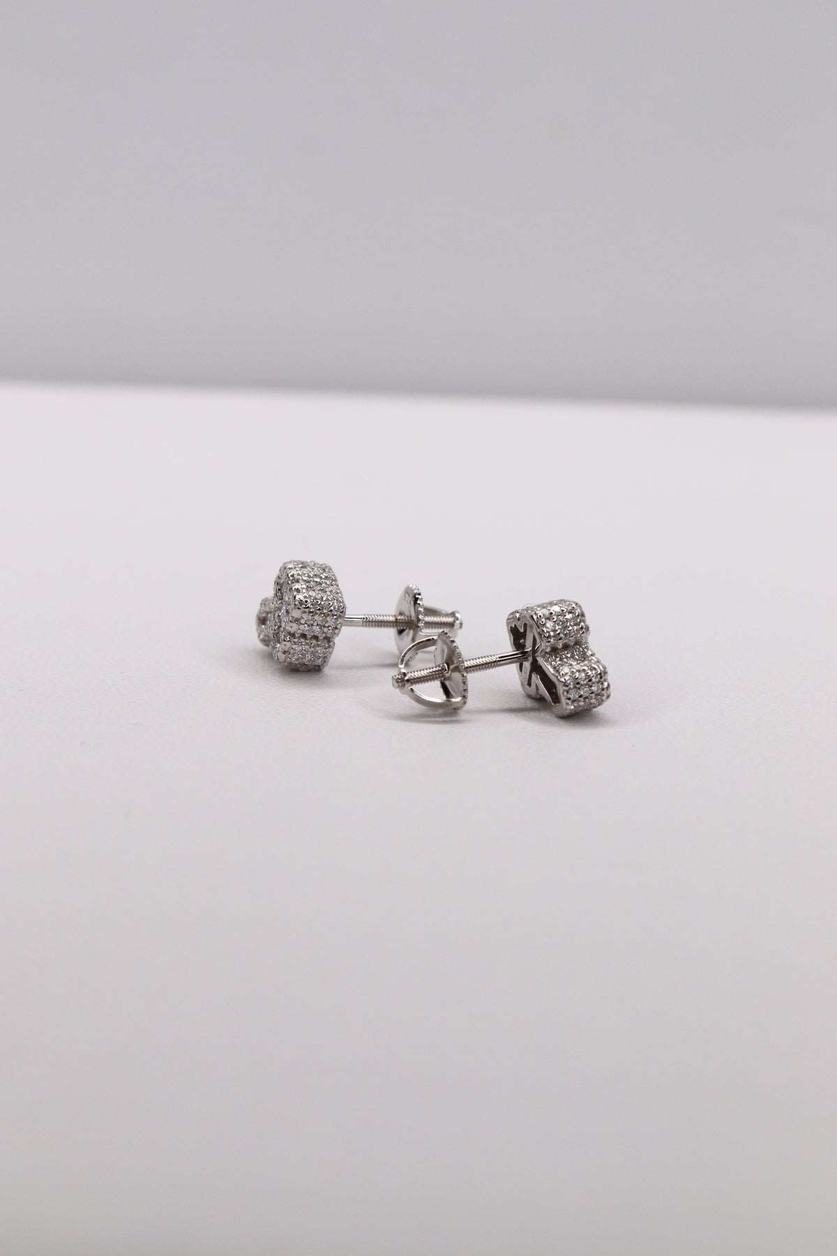 Cross Moissanite 925 Sterling Silver Screw-Back Studs