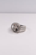 925 Sterling Silver Moissanite Cross Ring – Size 8