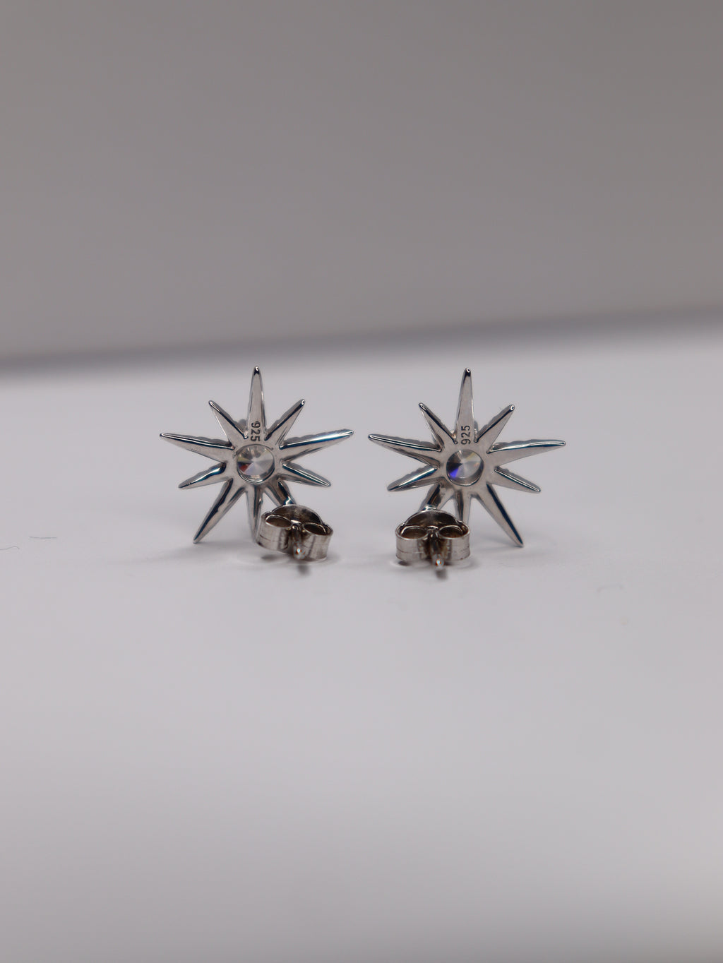 Starburst Sterling Silver Stud Earrings
