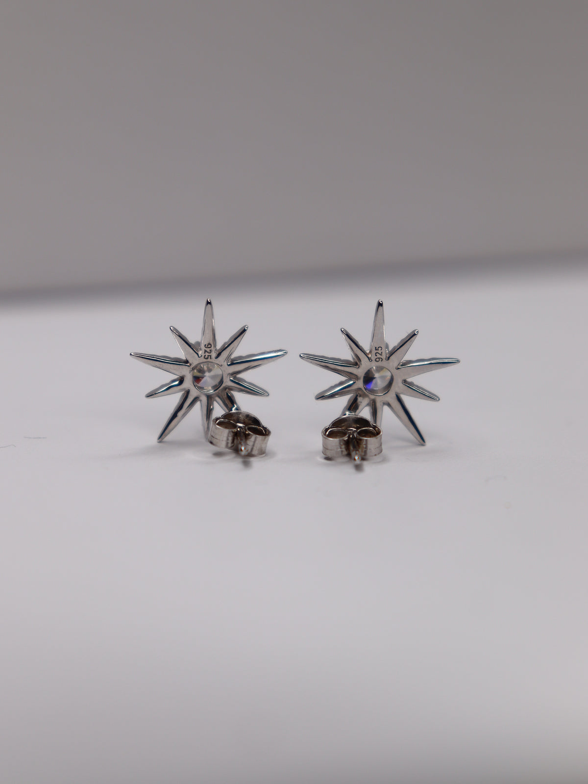 Starburst Sterling Silver Stud Earrings