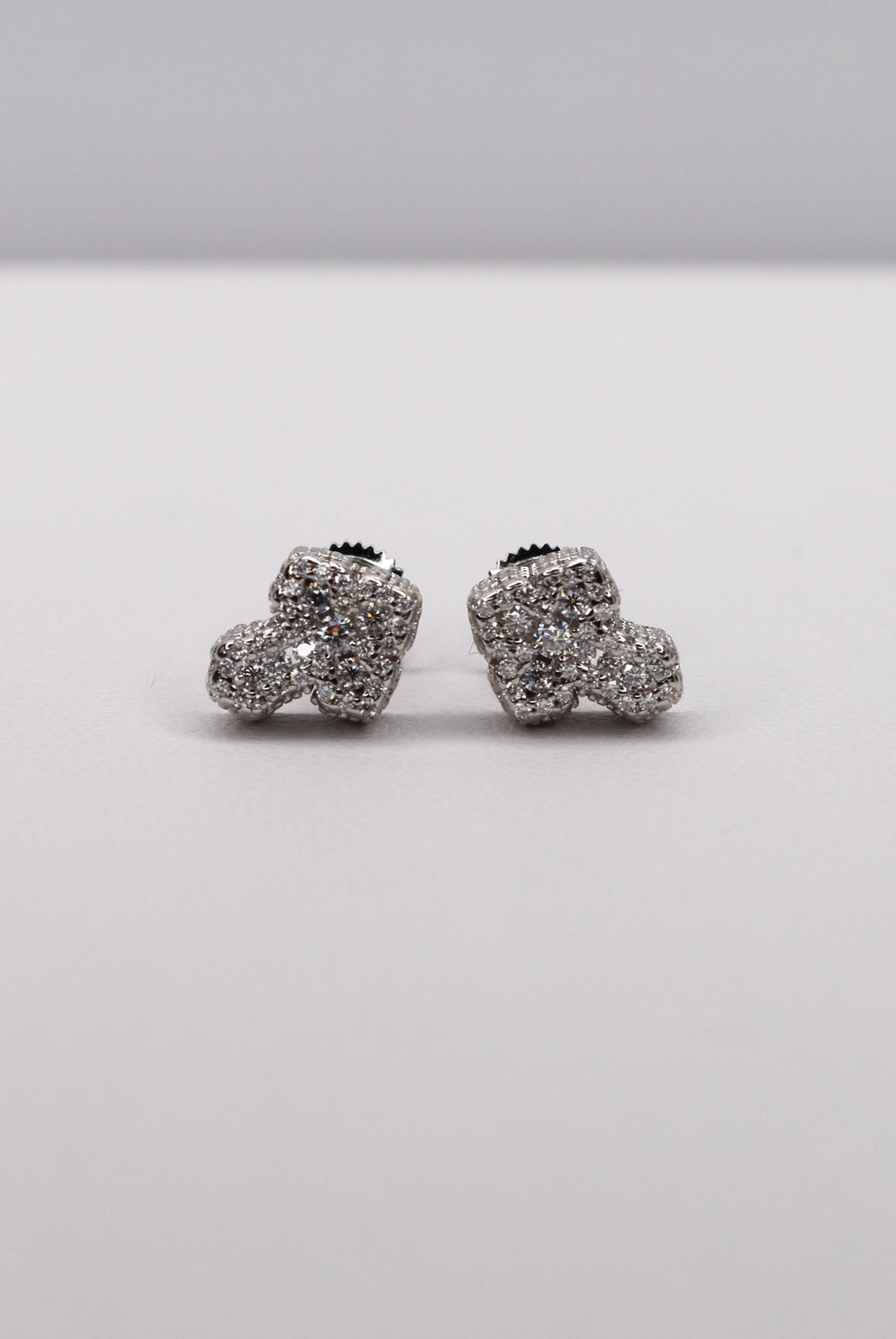 Cross Moissanite 925 Sterling Silver Screw-Back Studs