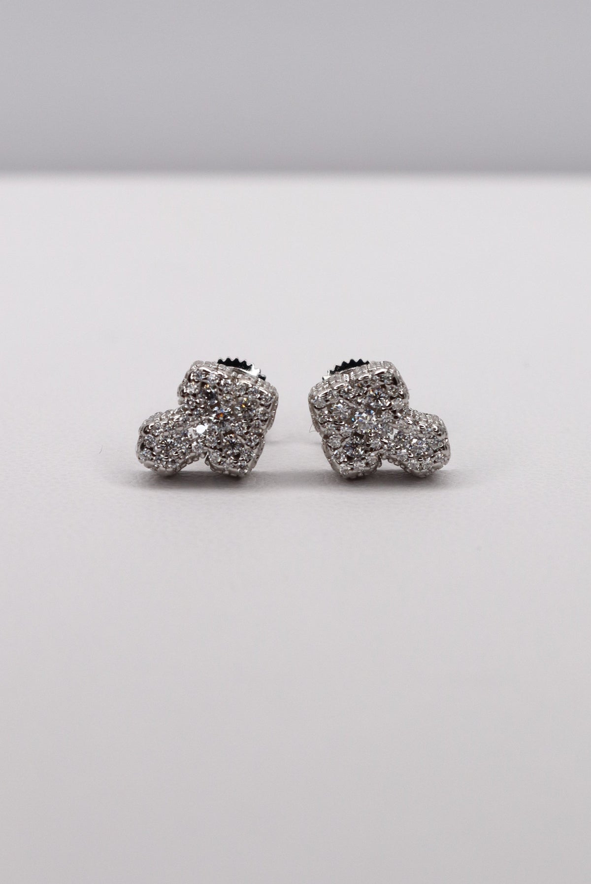 Cross Moissanite 925 Sterling Silver Screw-Back Studs