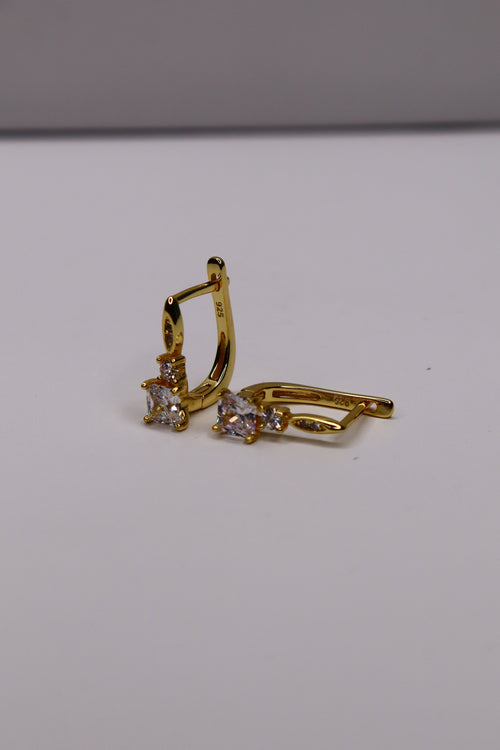 Aurelia Gold-Plated 925 Sterling Silver Crystal Hoops