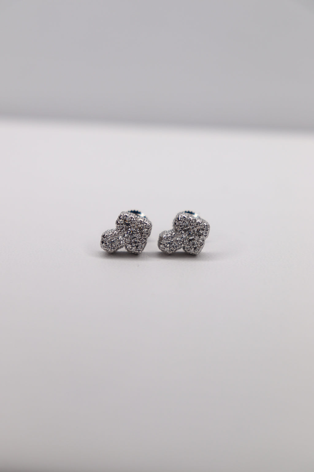 Cross Moissanite 925 Sterling Silver Screw-Back Studs