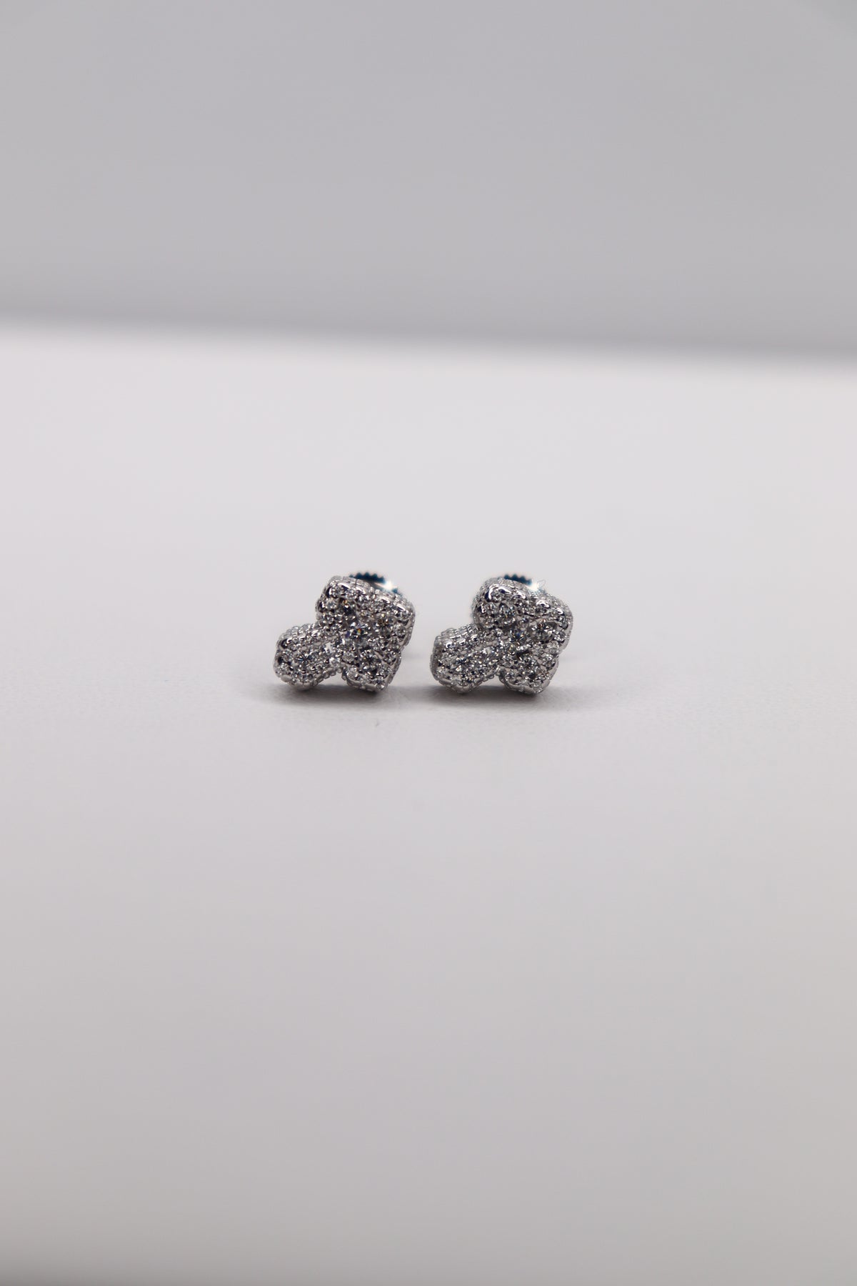 Cross Moissanite 925 Sterling Silver Screw-Back Studs