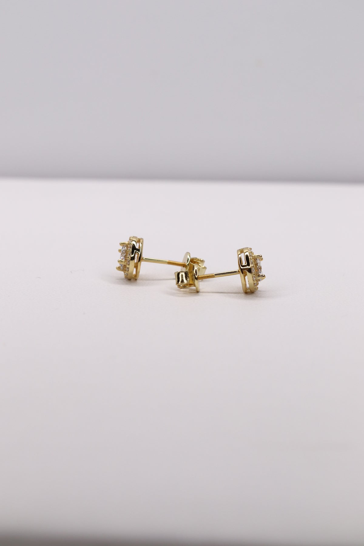 Solé Halo 10K Gold-Plated 925 Sterling Silver Moissanite Screw-Back Studs