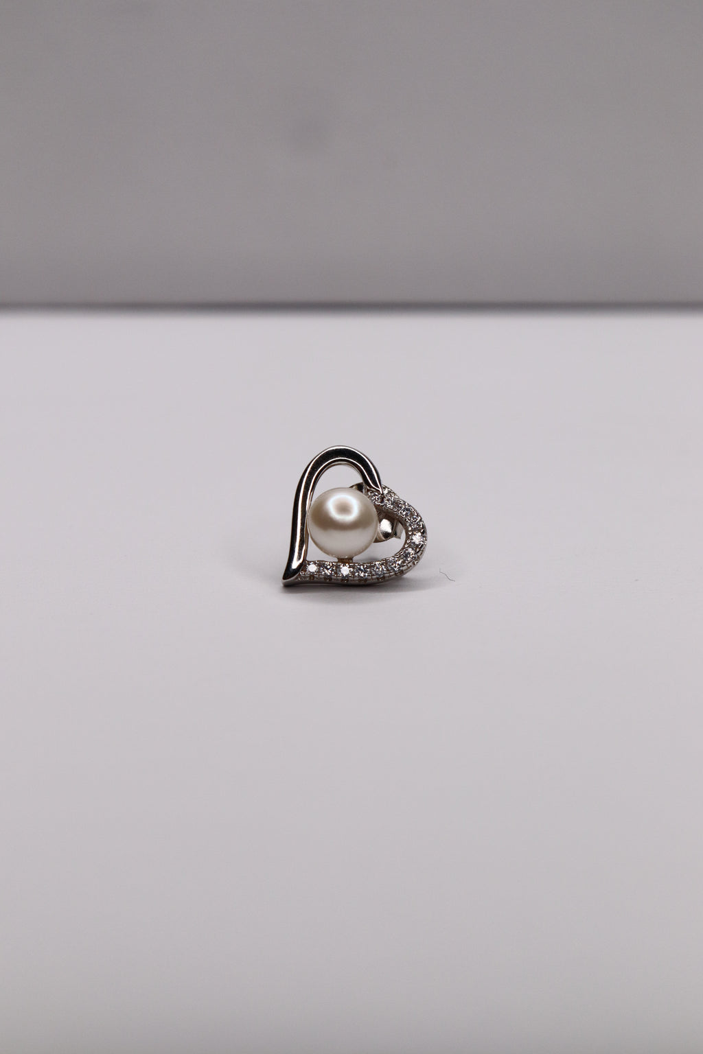 Pearl Embrace 925 Sterling Silver Heart Stud Earrings
