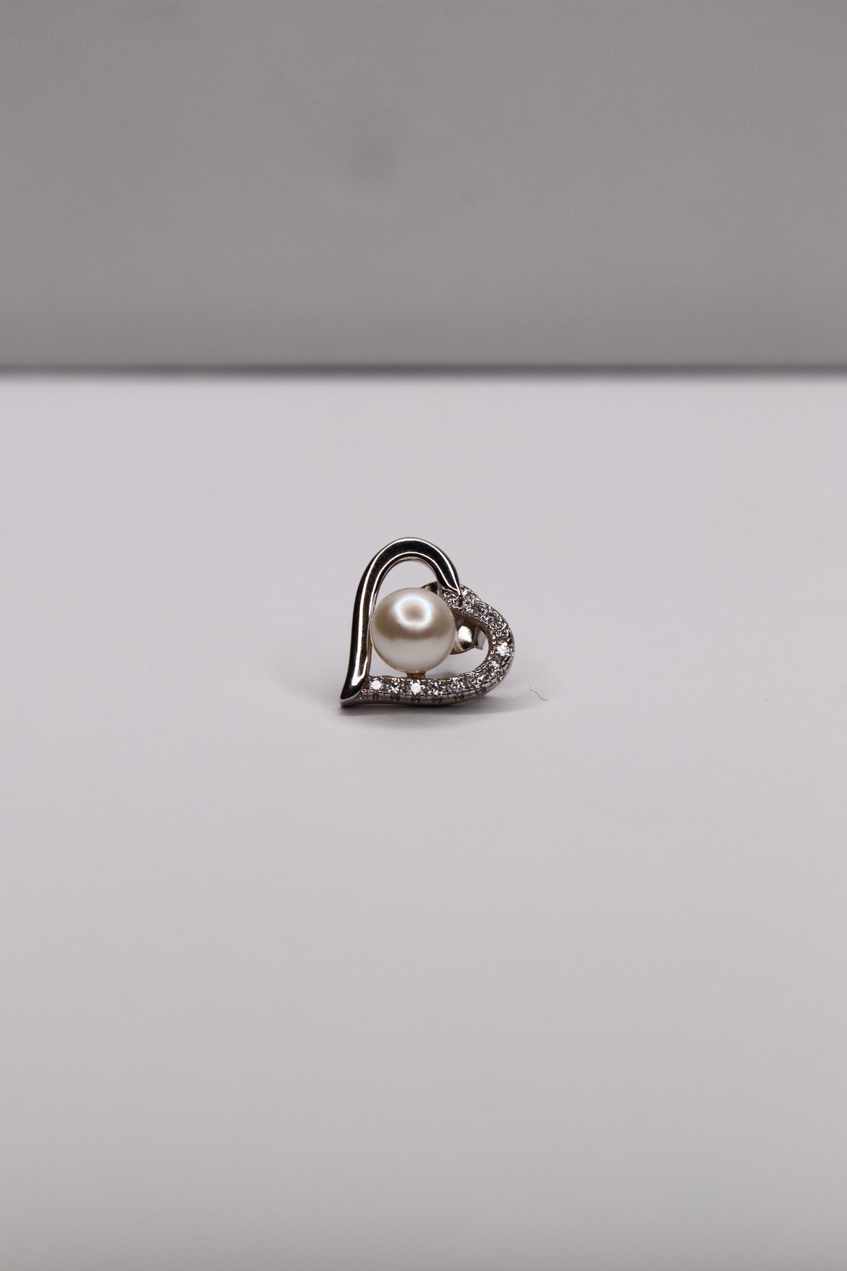 Pearl Embrace 925 Sterling Silver Heart Stud Earrings