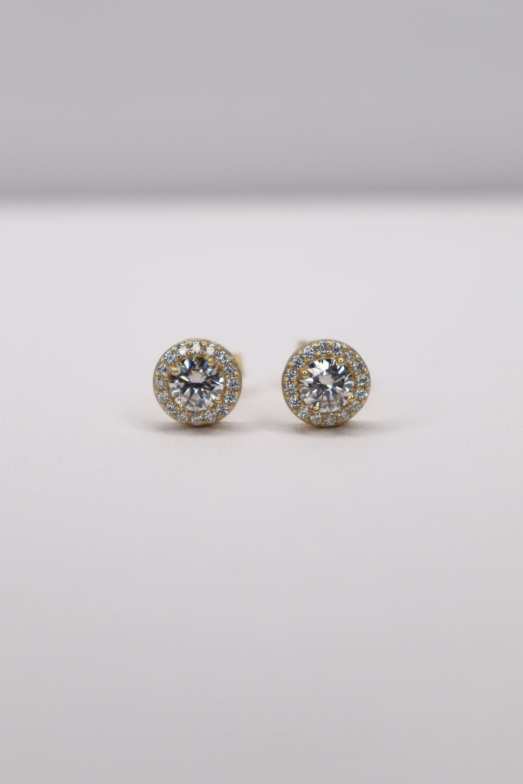 Solé Halo 10K Gold-Plated 925 Sterling Silver Moissanite Screw-Back Studs