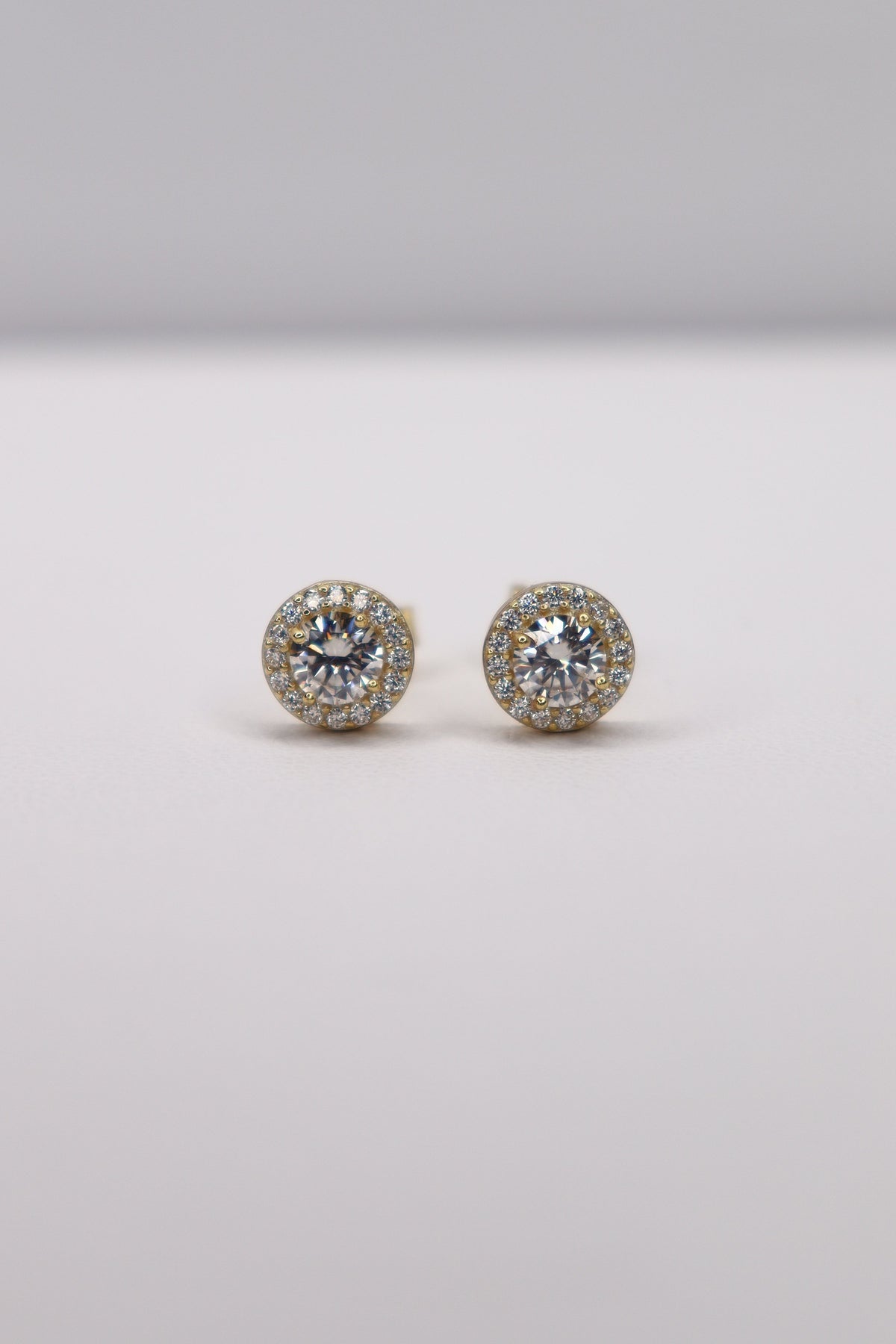 Solé Halo 10K Gold-Plated 925 Sterling Silver Moissanite Screw-Back Studs