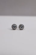 Lustre Halo 925 Sterling Silver Moissanite Screw-Back Studs