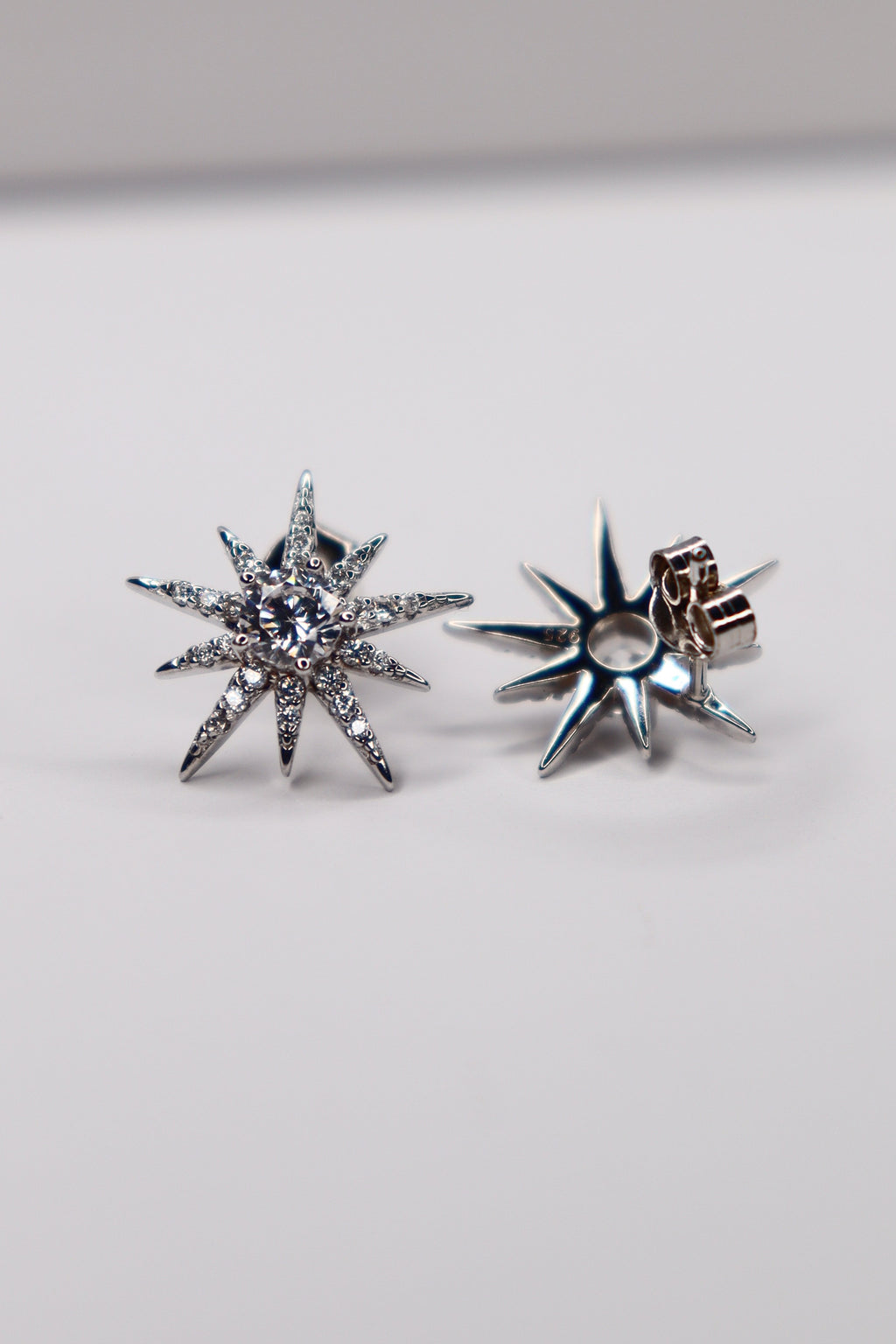Starburst Sterling Silver Stud Earrings