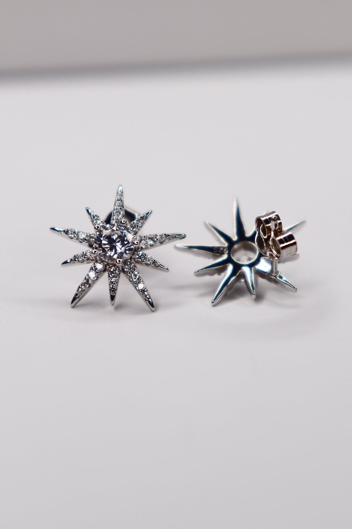 Starburst Sterling Silver Stud Earrings