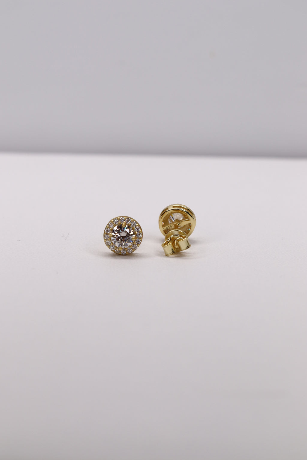 Solé Halo 10K Gold-Plated 925 Sterling Silver Moissanite Screw-Back Studs
