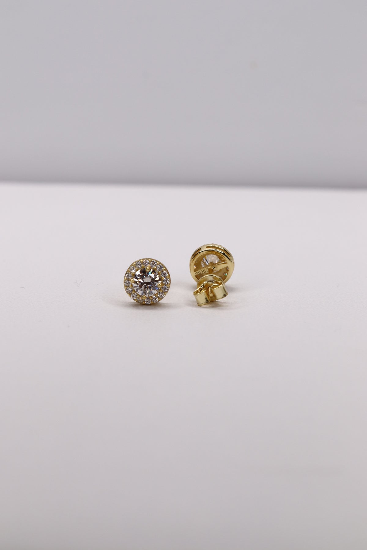 Solé Halo 10K Gold-Plated 925 Sterling Silver Moissanite Screw-Back Studs