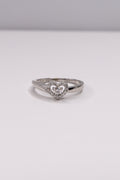 925 Sterling Silver Moissanite Heart Ring – Sparkling Love Halo - Size 7 | Proposal & Promise Ring