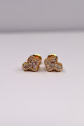 Gold Cross Moissanite 925 Sterling Silver Screw-Back Studs