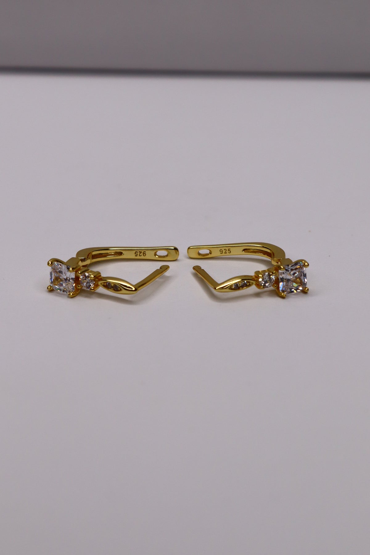 Aurelia Gold-Plated 925 Sterling Silver Crystal Hoops