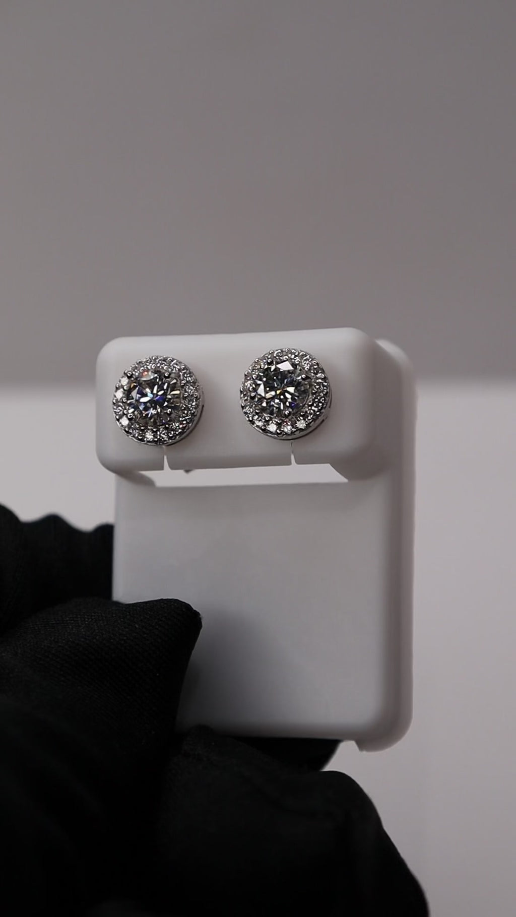 Lustre Halo 925 Sterling Silver Moissanite Screw-Back Studs