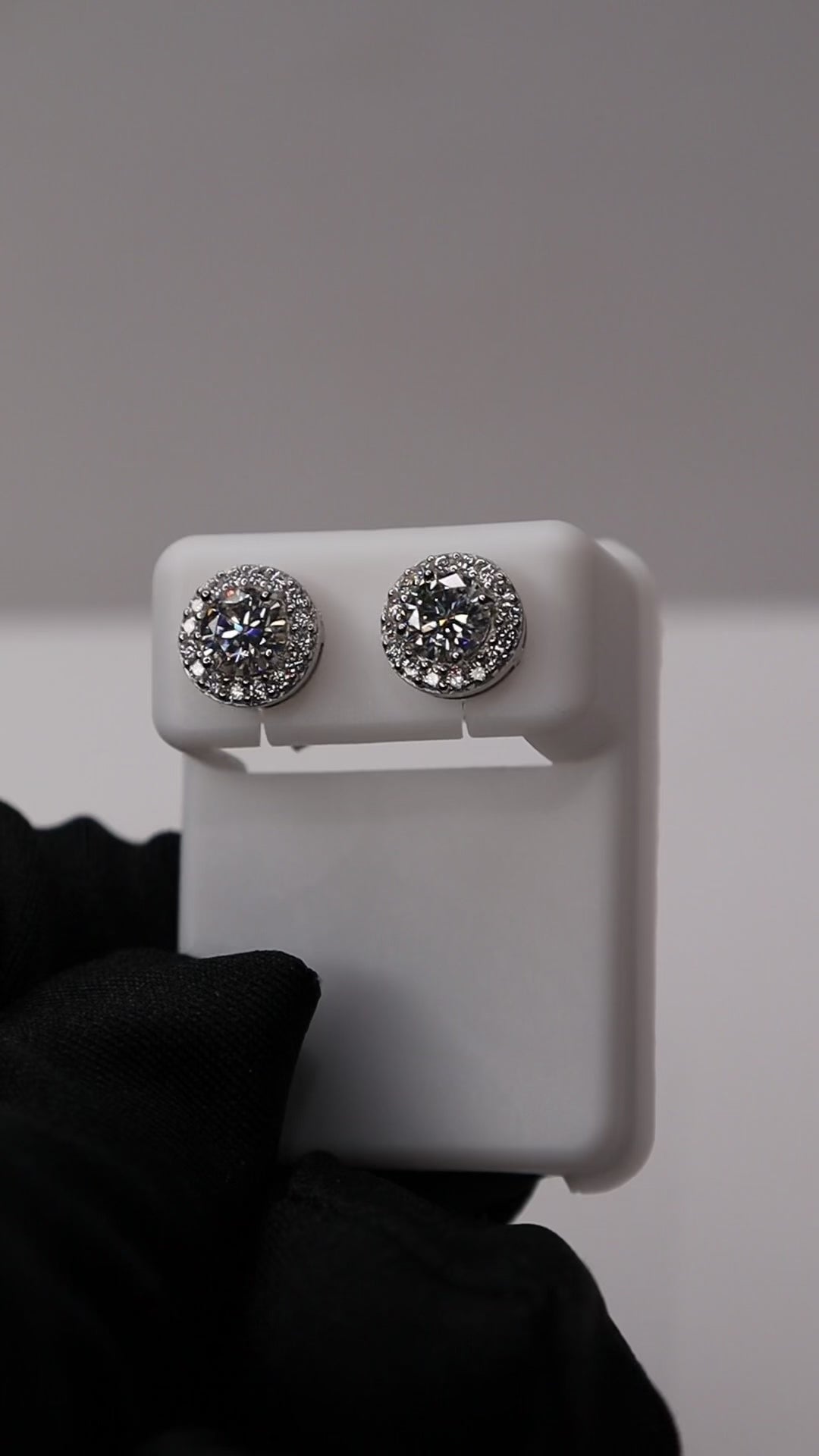 Lustre Halo 925 Sterling Silver Moissanite Screw-Back Studs