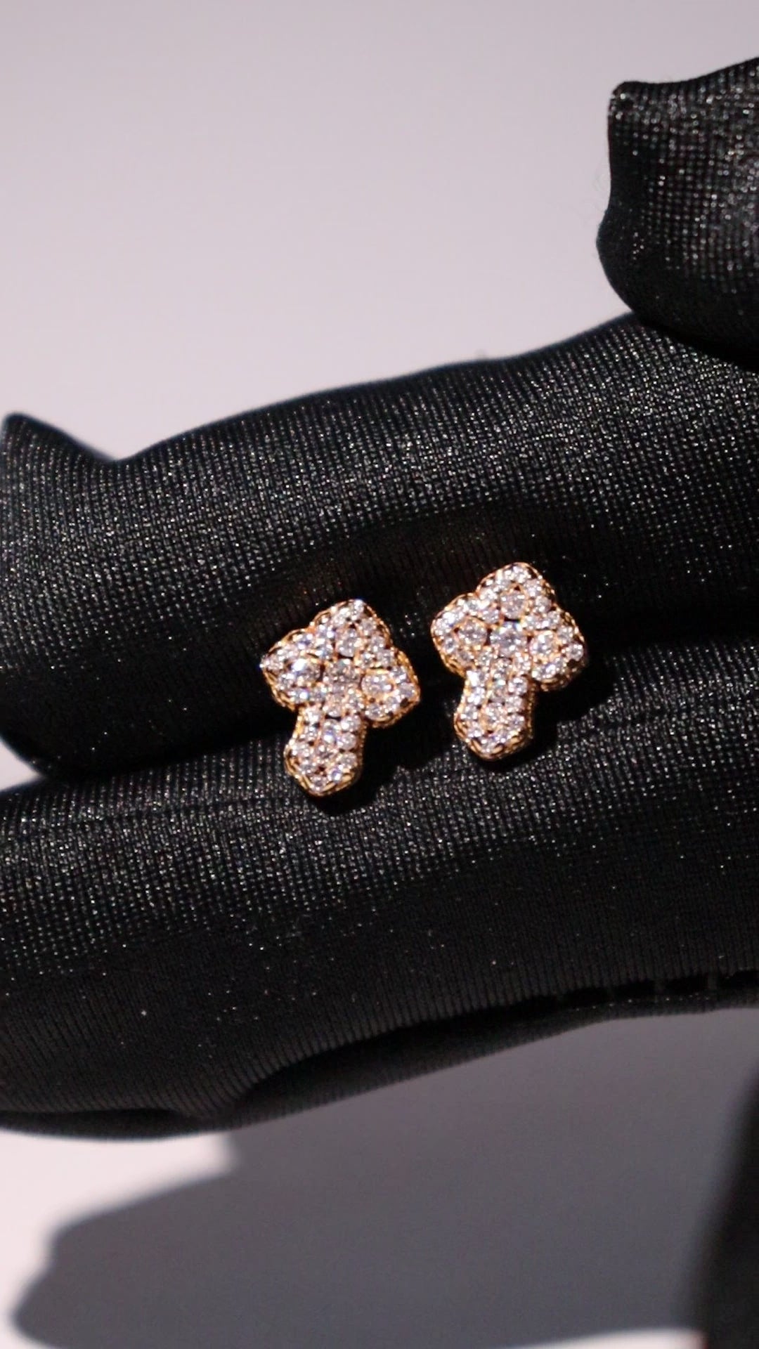 Gold Cross Moissanite 925 Sterling Silver Screw-Back Studs