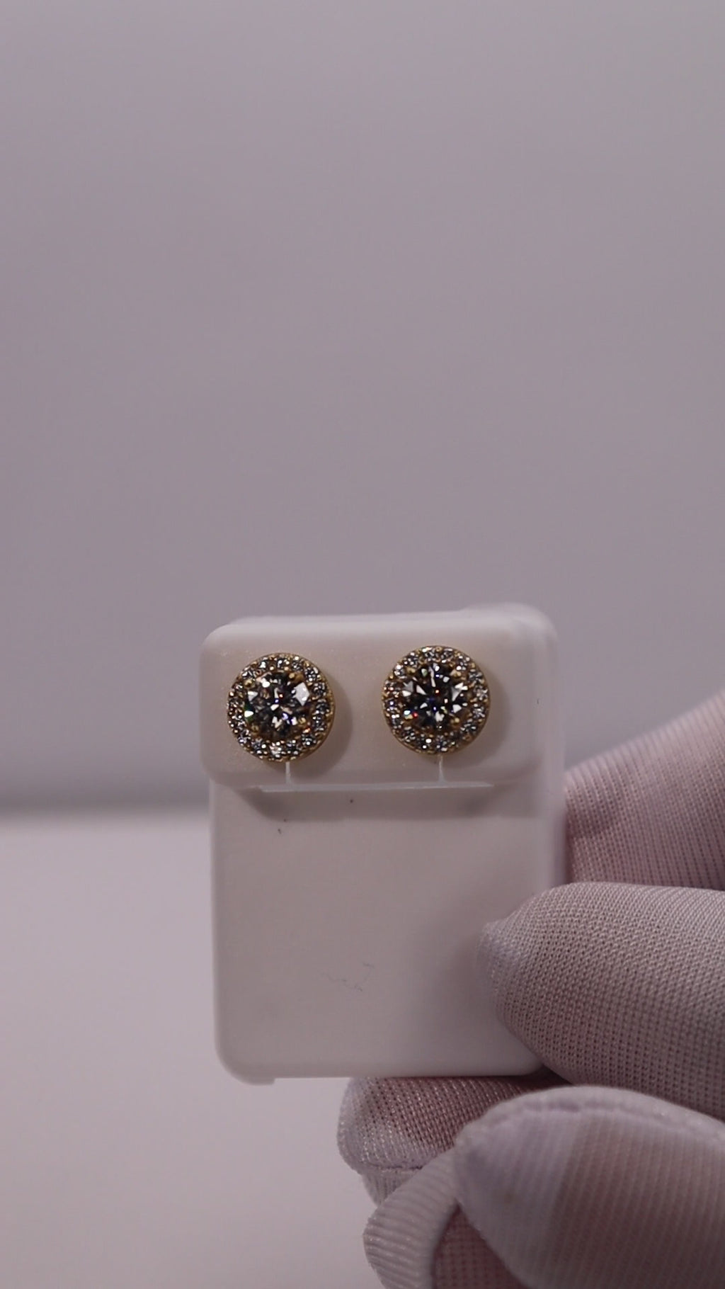 Solé Halo 10K Gold-Plated 925 Sterling Silver Moissanite Screw-Back Studs